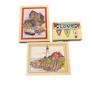 Sugarloaf Products & Alma Lynne Wooden Rubber Stamps total of three